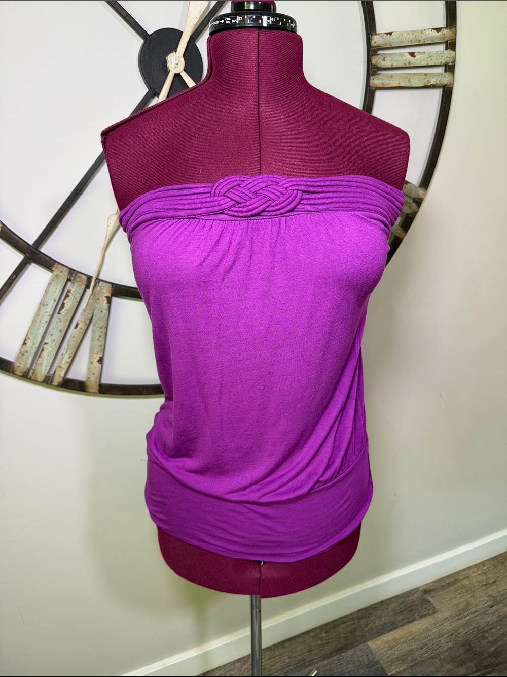 H&M Strapless Knot-Trim Tube Top in Purple